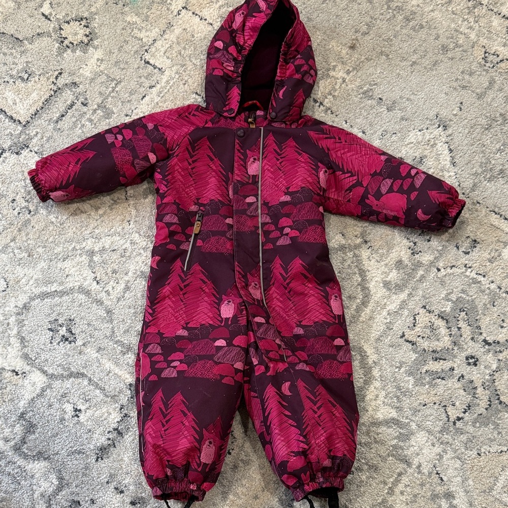 Reima Tec Pink and Black Hooded Snowsuit